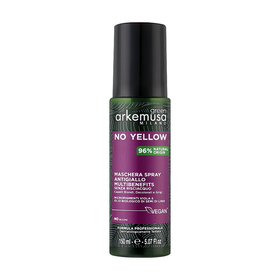 Маска-спрей Arkemusa Green No Yellow Hair Mask для нейтралізації жовтизни, для блонда, освітленого та сивого волосся, 150 мл