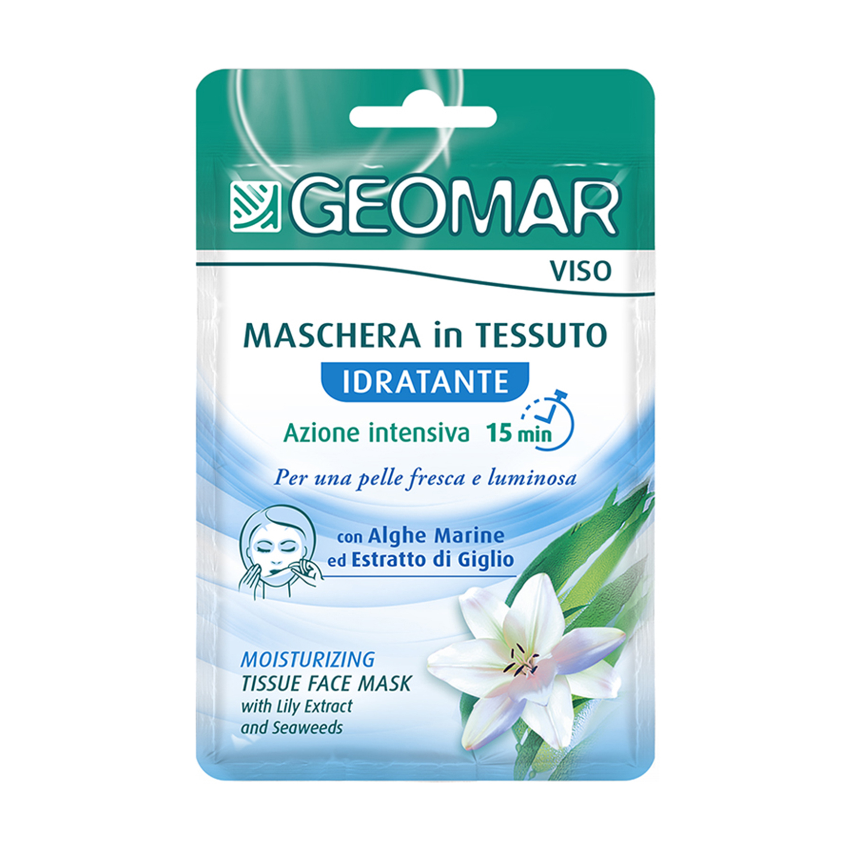 Маска тканинна для обличчя Geomar Face інтенсивної дії з Морськими водоростями та екстрактом Лілії, 22 мл