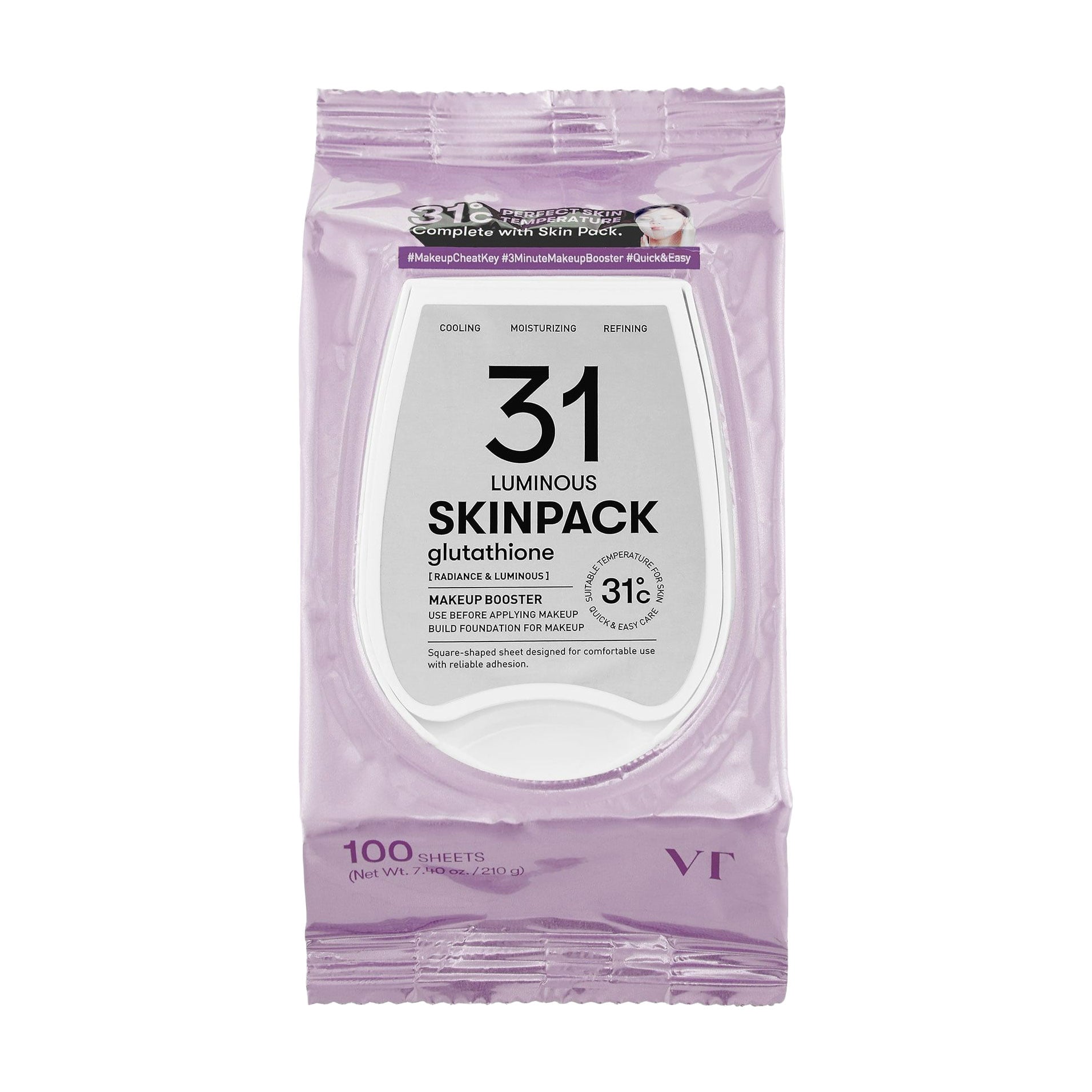 Маски-пади для обличчя VT Cosmetics 31 Glutathione Skinpack, 100 шт