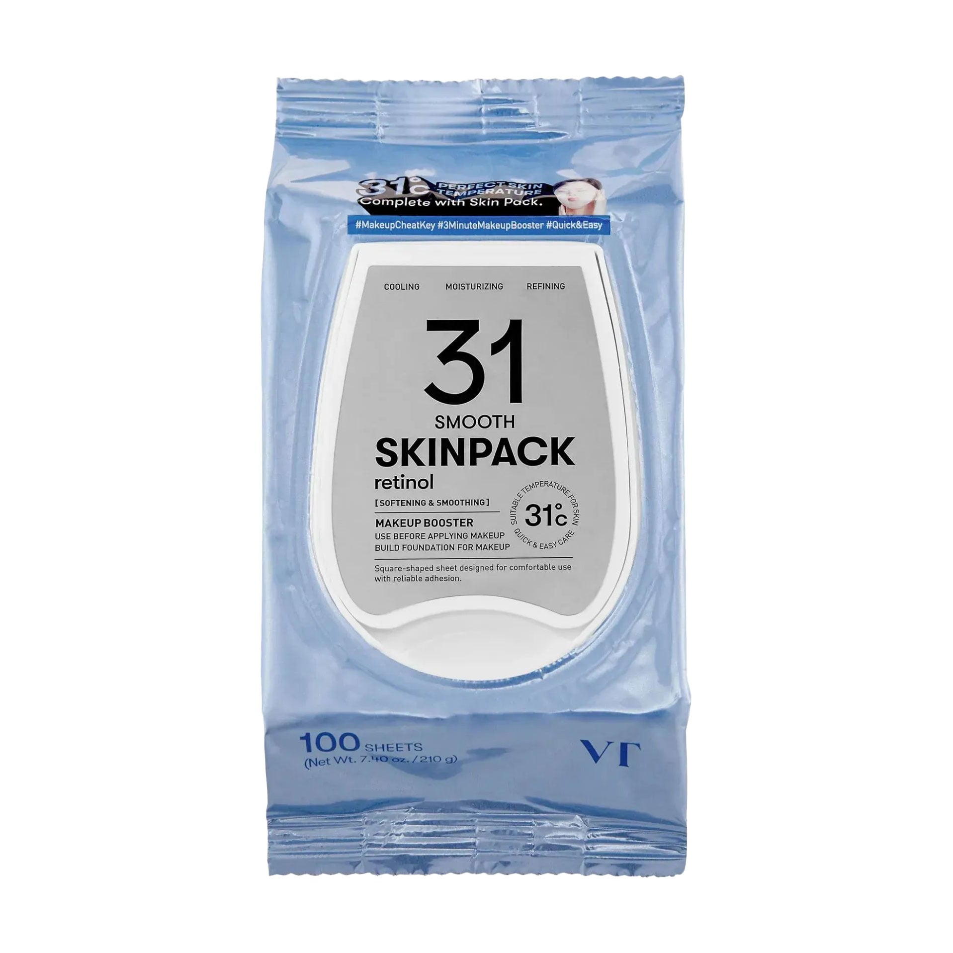 Маски-пади для обличчя VT Cosmetics 31 Retinol Skinpack, 100 шт