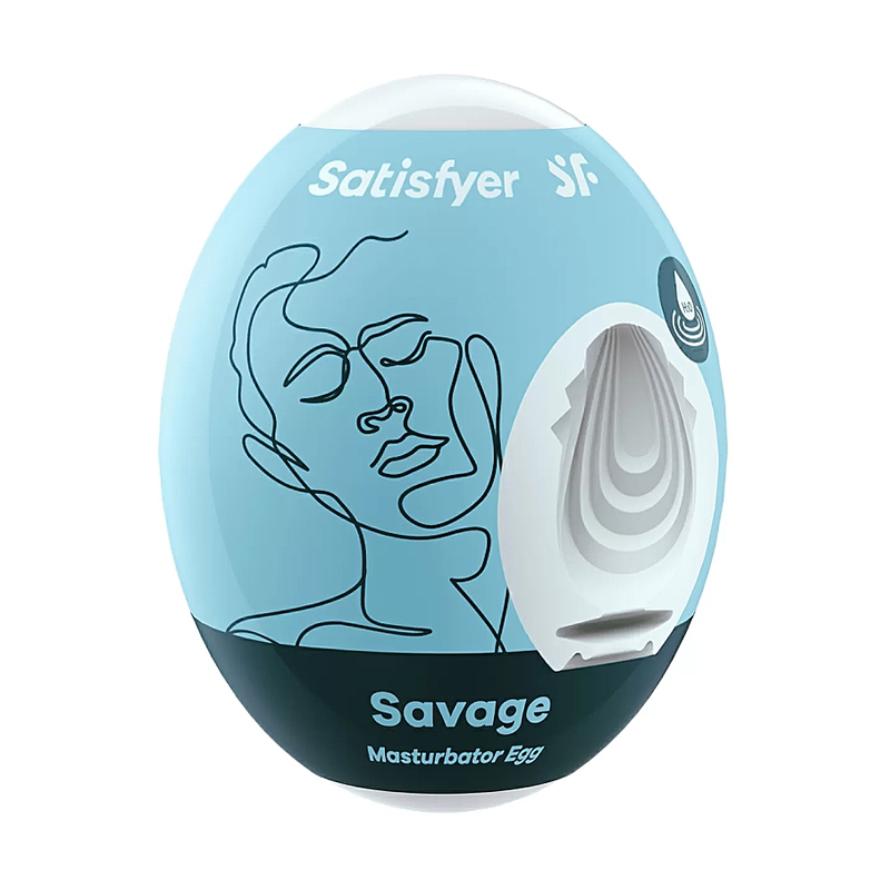 Мастурбатор-яйце Satisfyer Masturbator Egg Single Savage блакитний, 1 шт