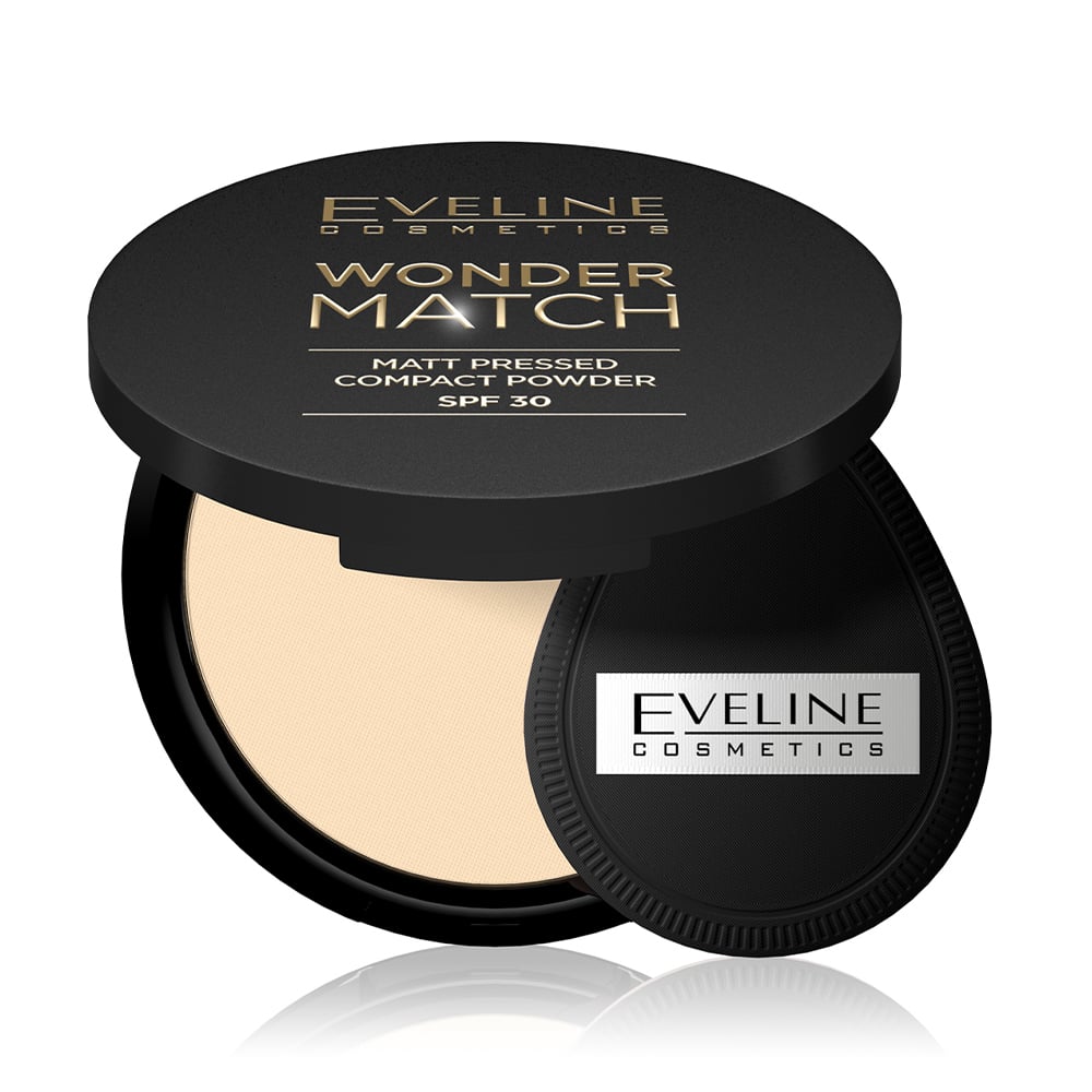 Матова пресована пудра для обличчя Eveline Cosmetics Wonder Match Matt Pressed Compact Powder SPF 30, 01 Light Beige, 8 г