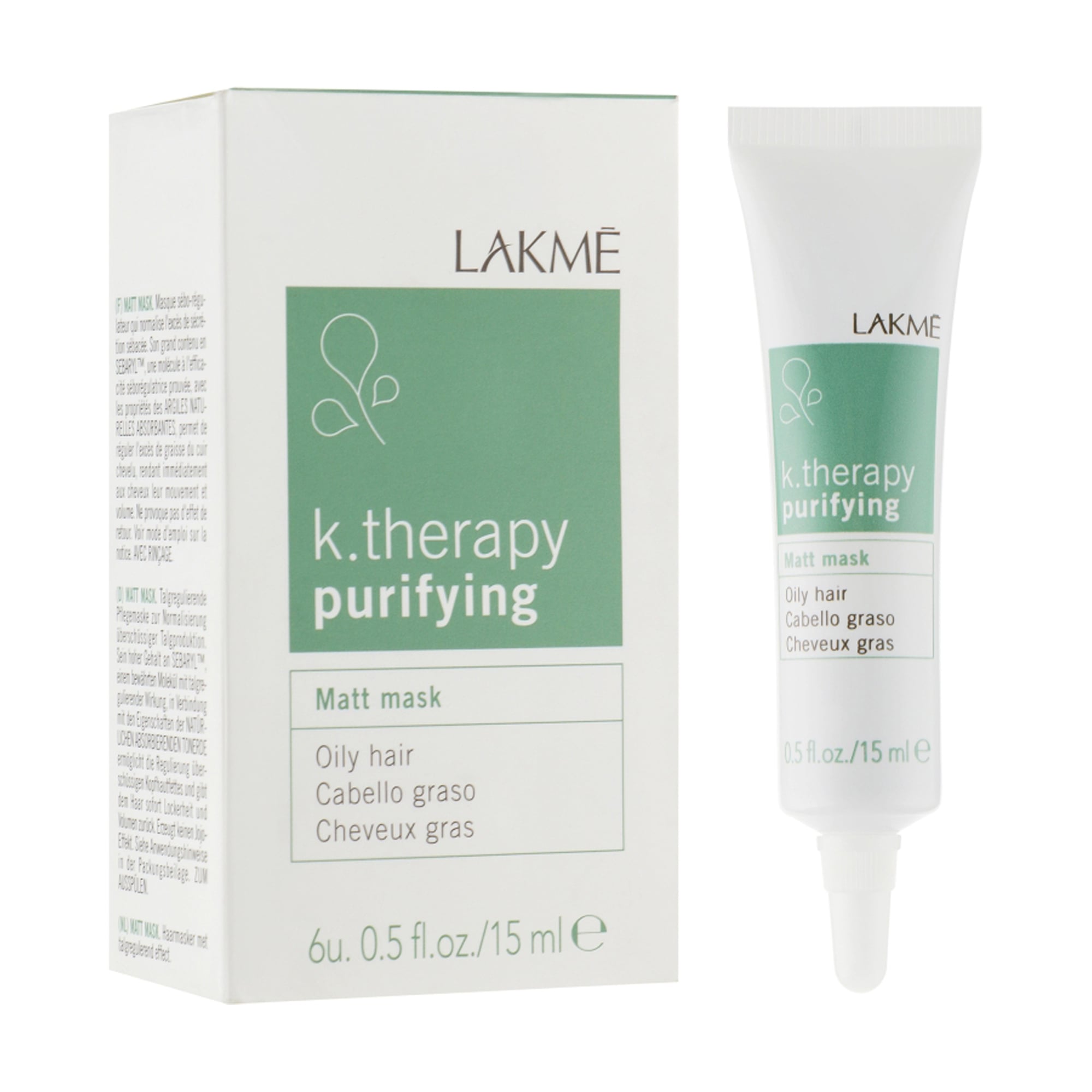 Матувальна маска для жирного волосся Lakme K.Therapy Purifying Matt Mask, 6*15 мл
