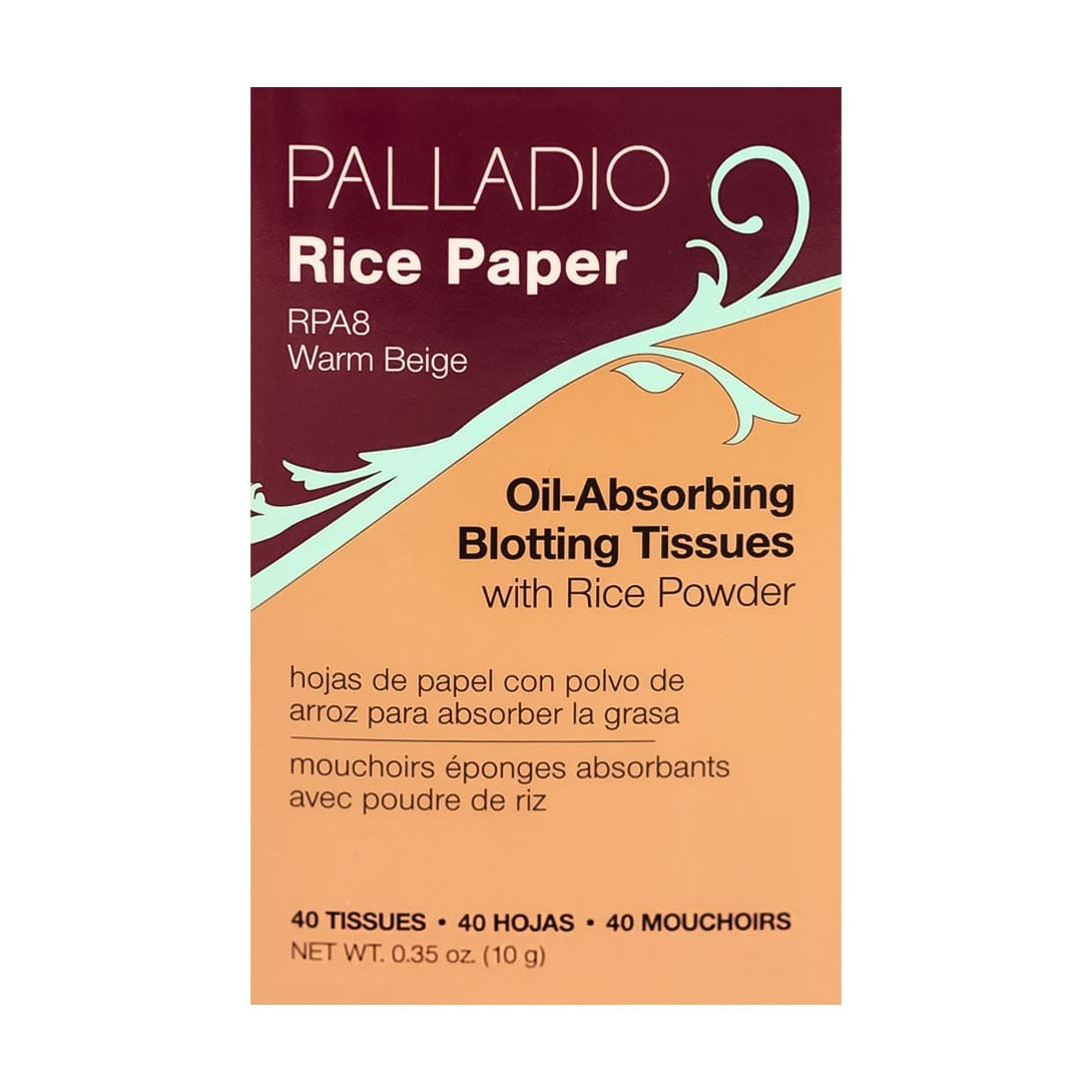 Матувальні серветки для обличчя Palladio Rice Paper Oil-Absorbing Blotting Tissues, RPA8 Warm Beige, 40 шт