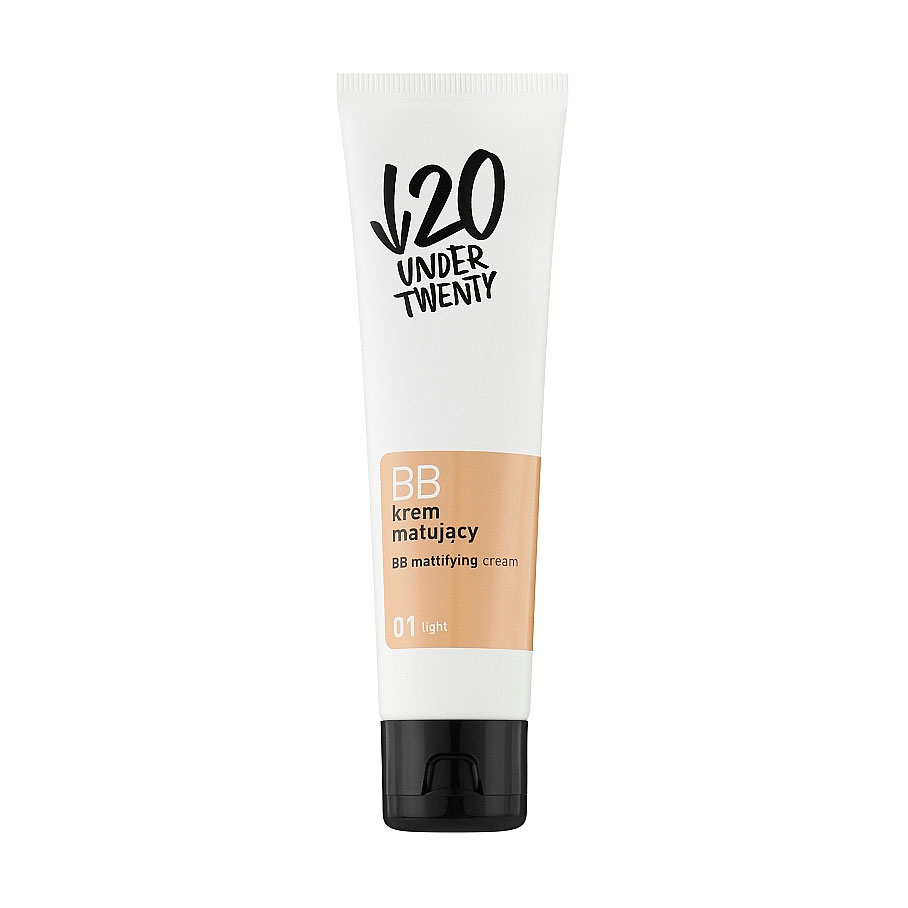 Матувальний антибактеріальний ВВ-крем для обличчя Under Twenty BB Mattifying Cream 01 Light, 60 мл