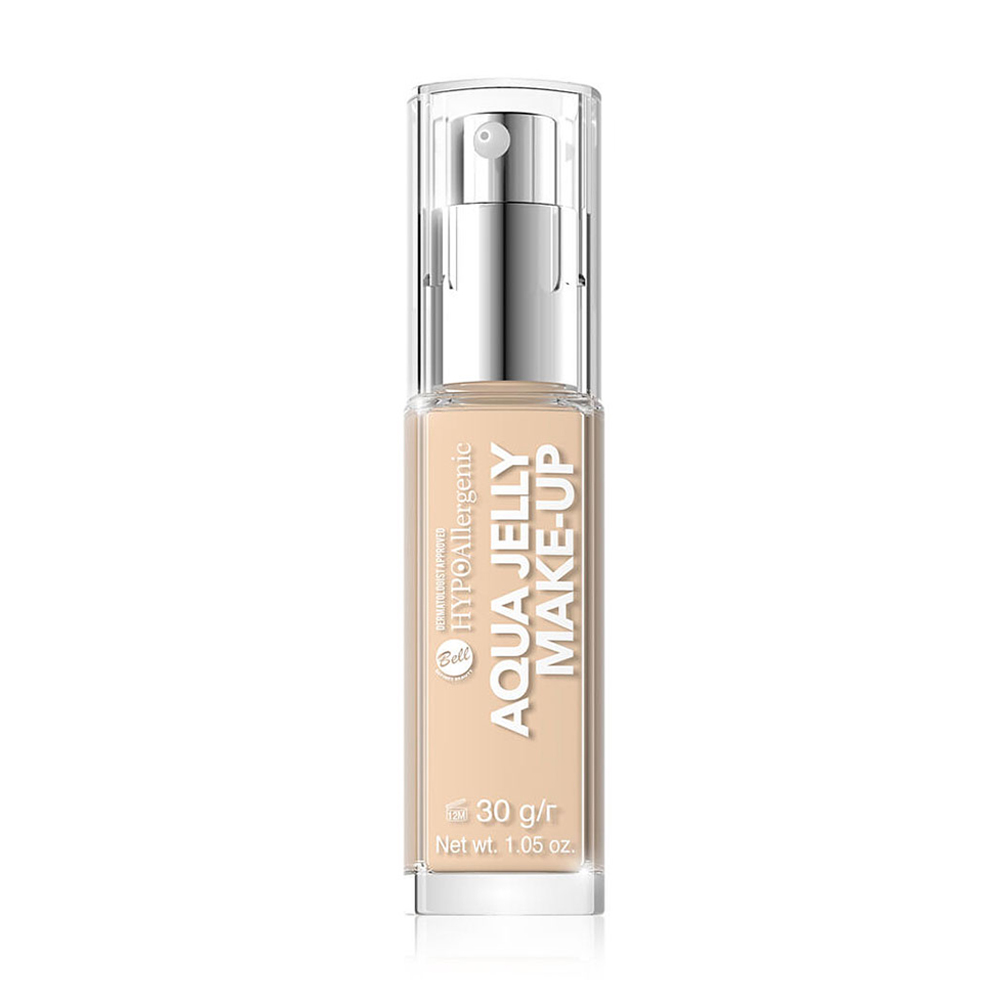 Матувальний тональний флюїд для обличчя Bell HypoAllergenic Aqua Jelly Make-Up зволожувальний, 03 Creamy Natural, 30 г