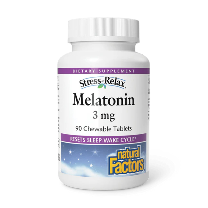 Мелатонін Natural Factors Stress-Relax Melatonin 3 мг, 90 жувальних таблеток