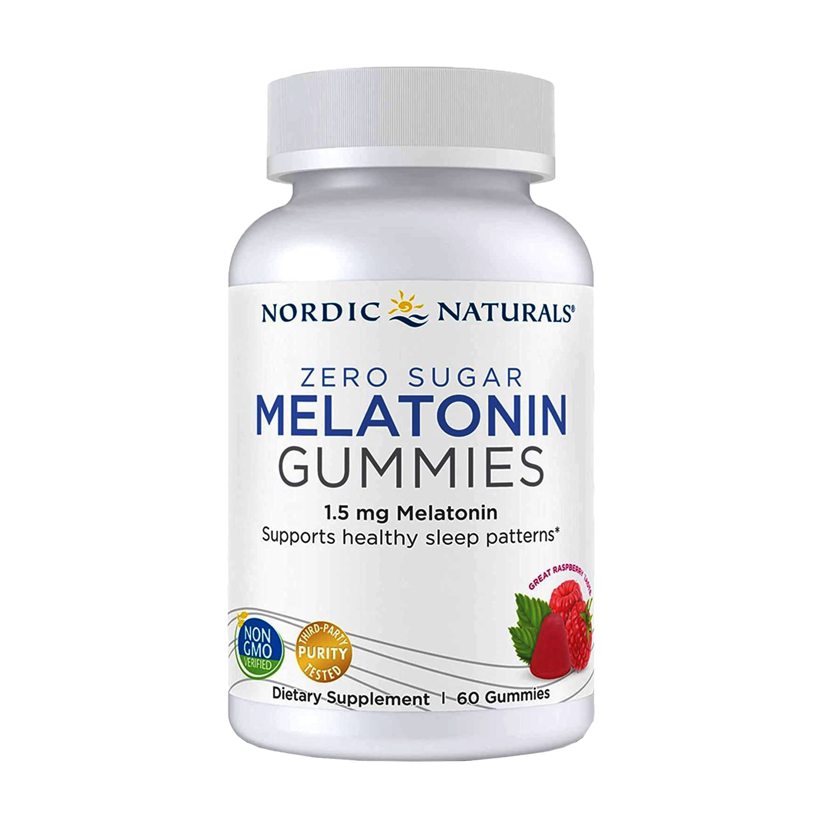 Мелатонін Nordic Naturals Melatonin Gummies зі смаком малини 1.5 мг, 60 жувальних цукерок
