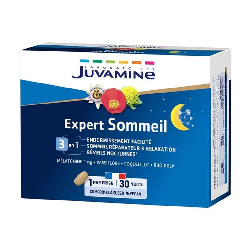 Мелатонін та рослини Juvamine Сон 3 в 1, 1 мг, 30 таблеток для розсмоктування
