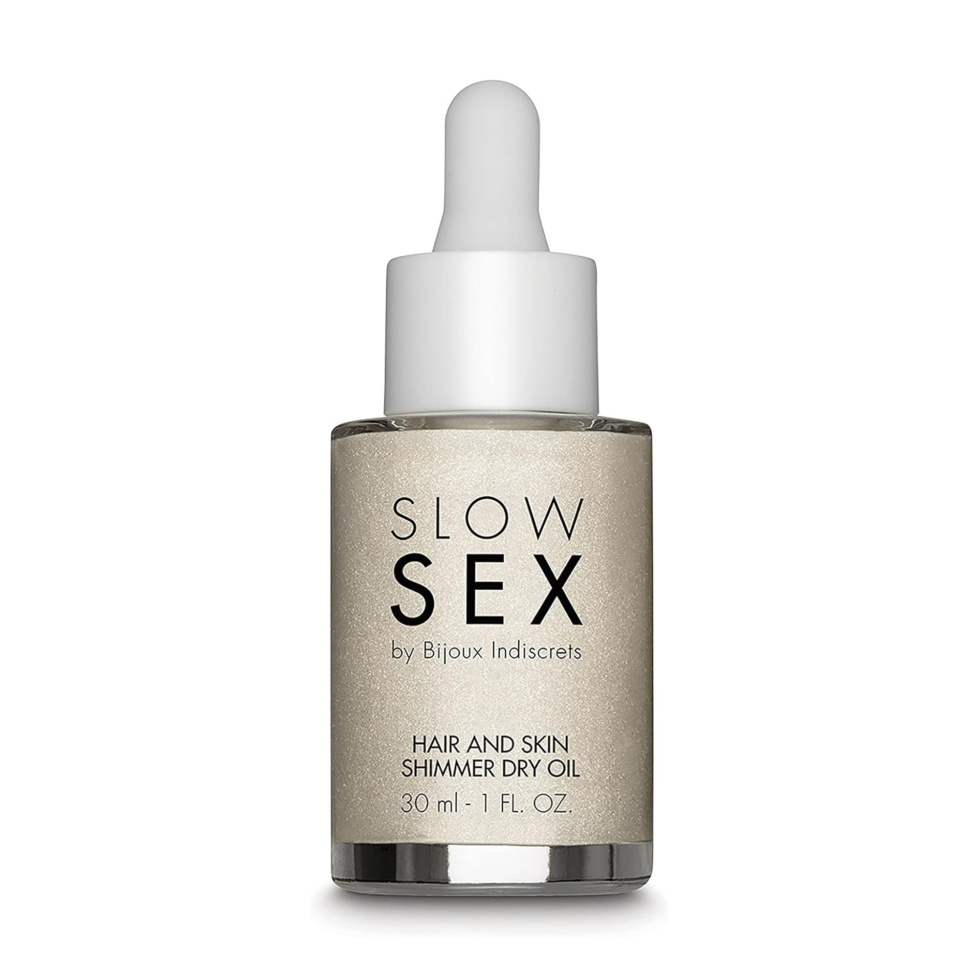 Мерехтлива суха олія-шимер для тіла і волосся Bijoux Indiscrets Slow Sex Hair and Skin Shimmer Dry Oil, 30 мл