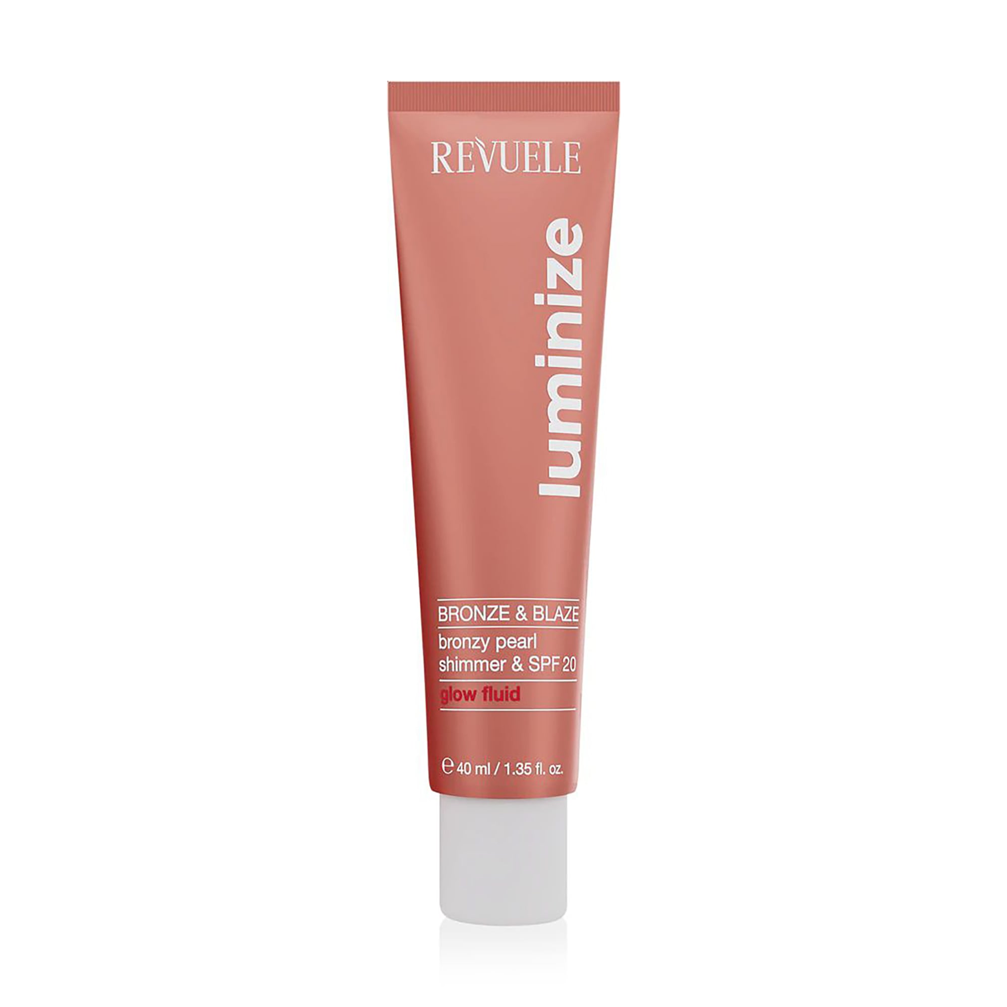 Мерехтливий флюїд для обличчя та тіла Revuele Luminize Bronze &amp; Blaze Glow Fluid, SPF 20, 40 мл