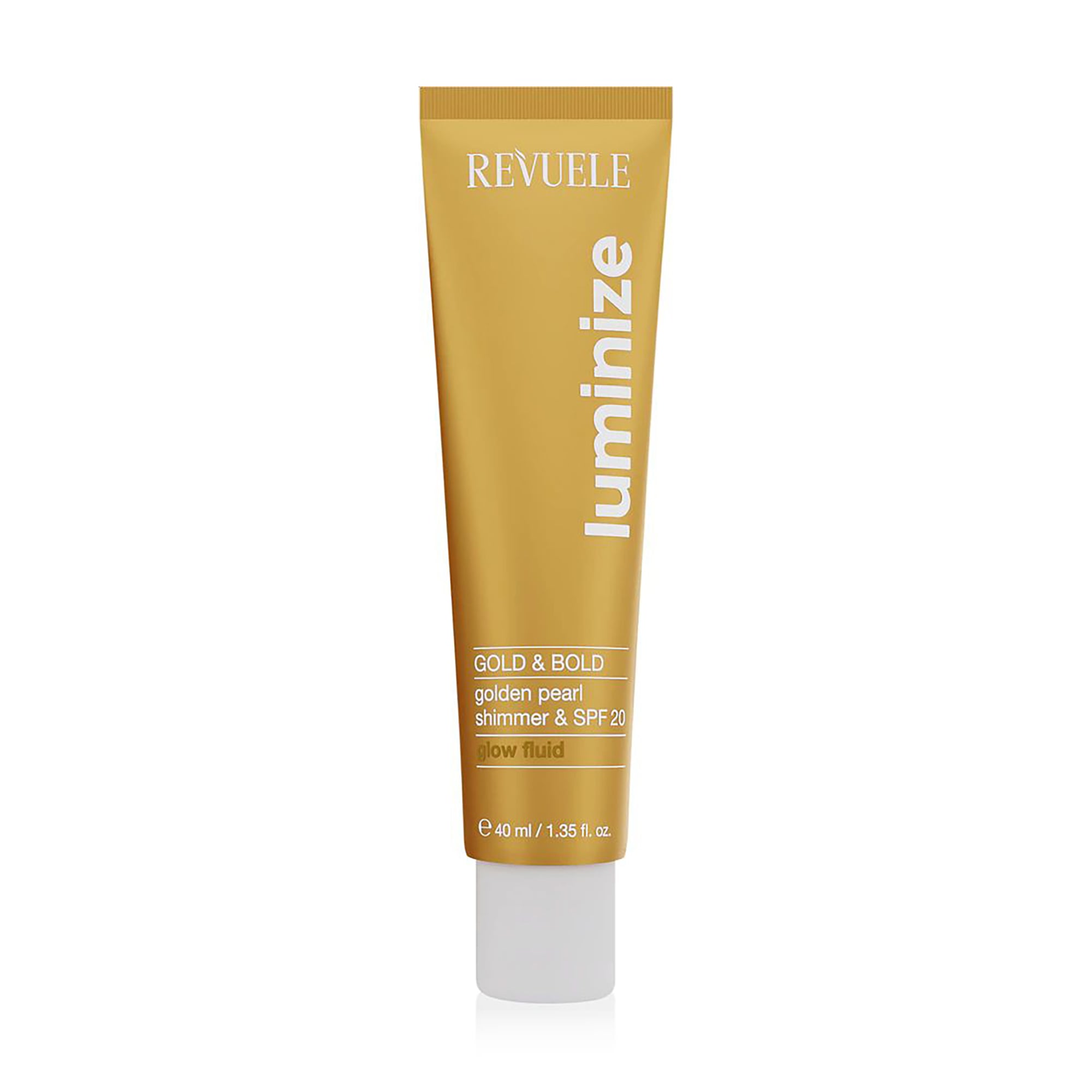Мерехтливий флюїд для обличчя та тіла Revuele Luminize Gold &amp; Bold Glow Fluid SPF 20, 40 мл