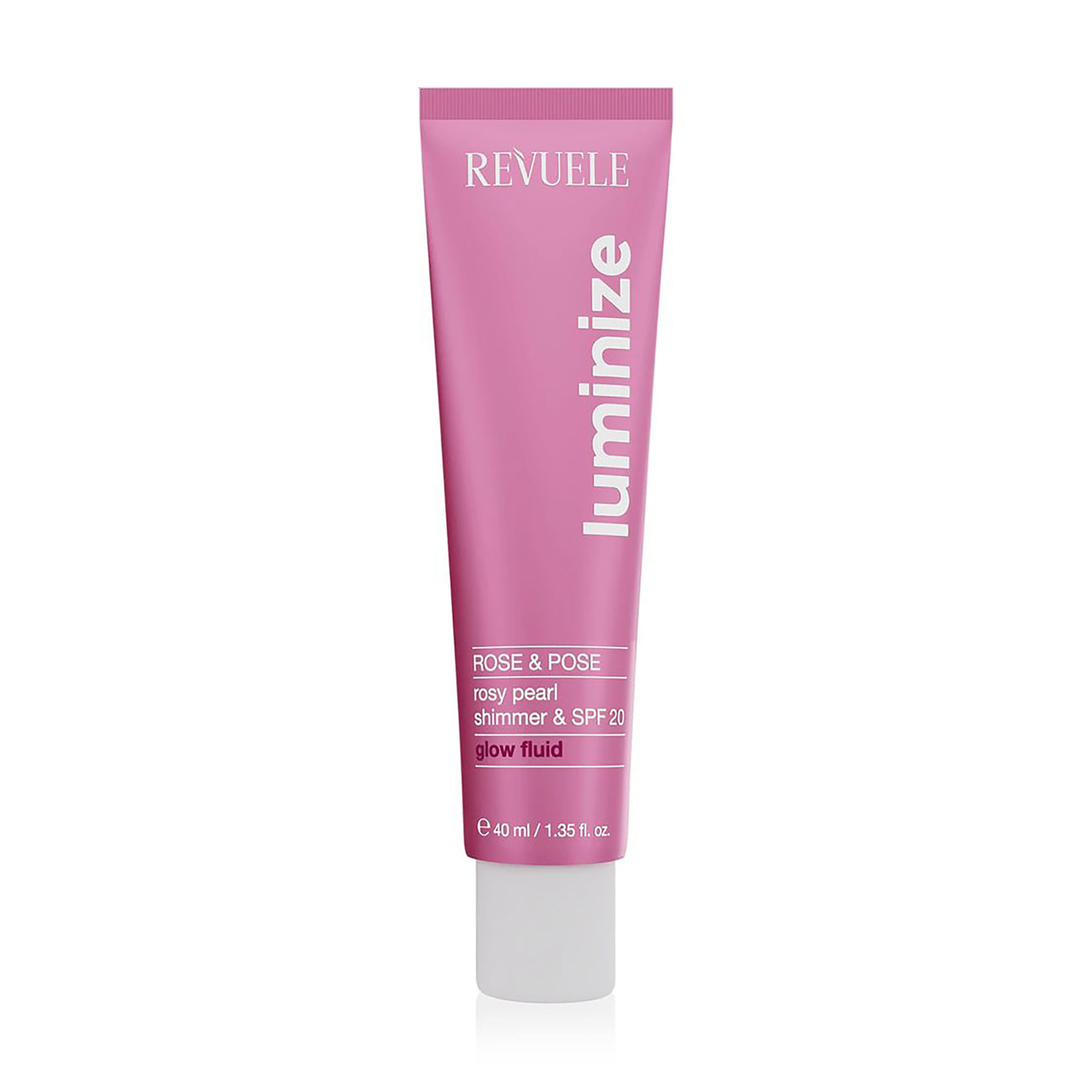 Мерехтливий флюїд для обличчя та тіла Revuele Luminize Rose &amp; Pose Glow Fluid SPF 20, 40 мл