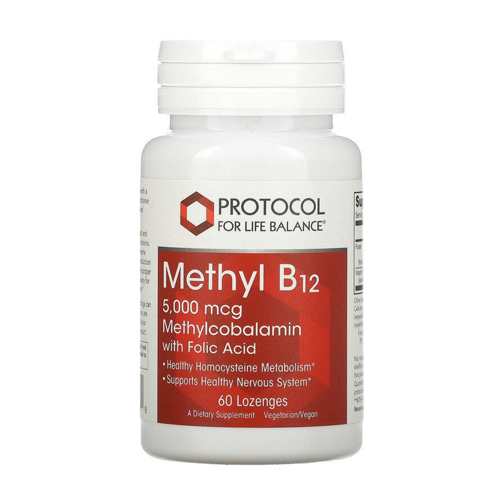 Метил В12 Protocol For Life Balance Methyl B12, 5000 мкг, 60 пастилок
