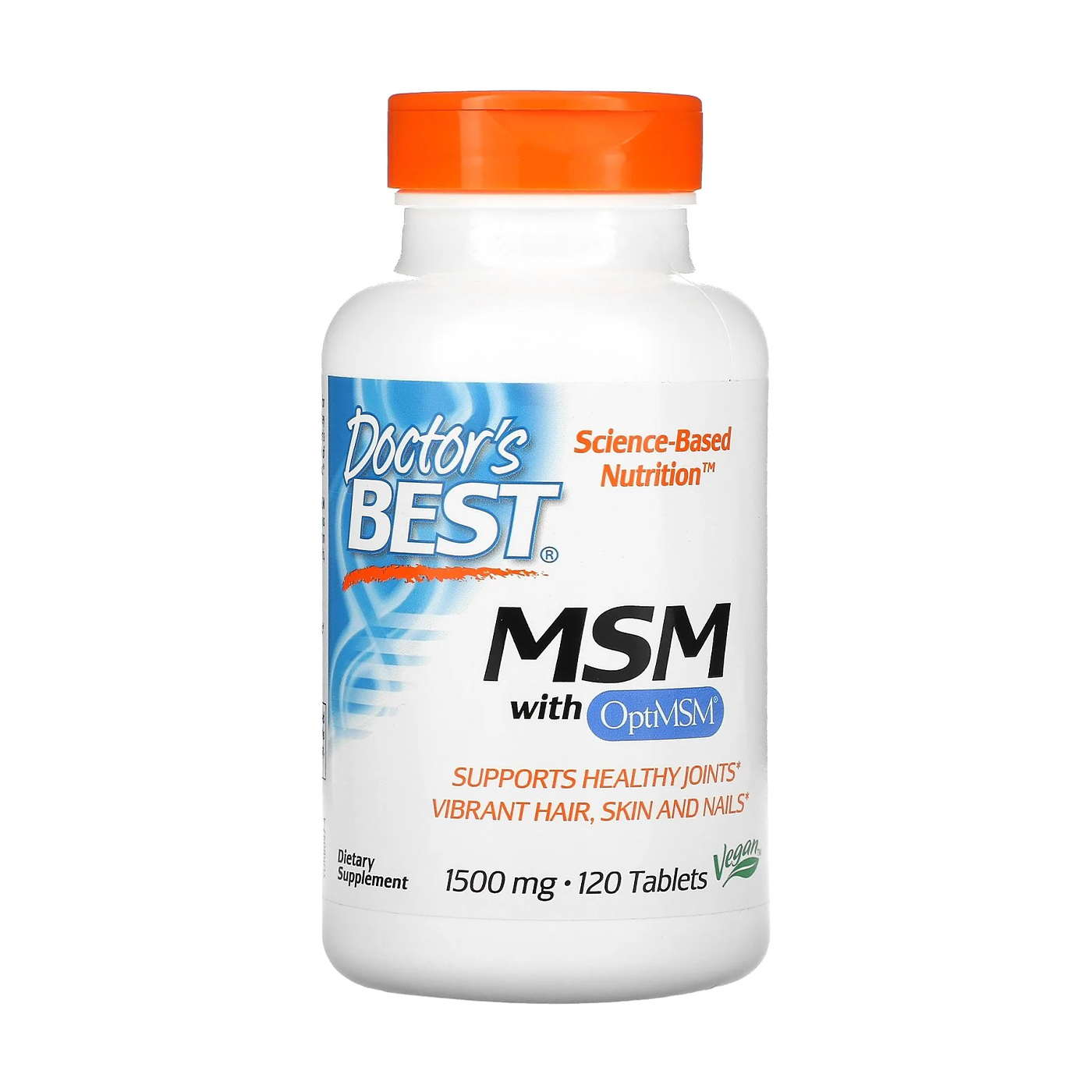 Метилсульфонілметан і МСМ Doctor's Best MSM With OptiMSM 1500 мг, 120 таблеток