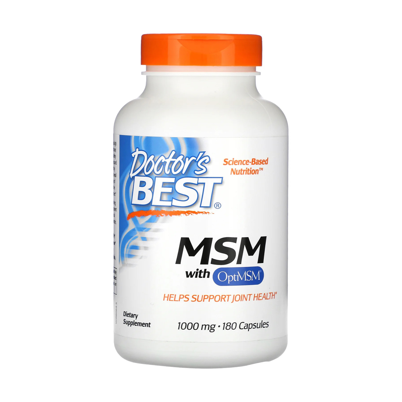 Метилсульфонілметан і МСМ Doctor's Best MSM With OptiMSM 1000 мг, 180 капсул
