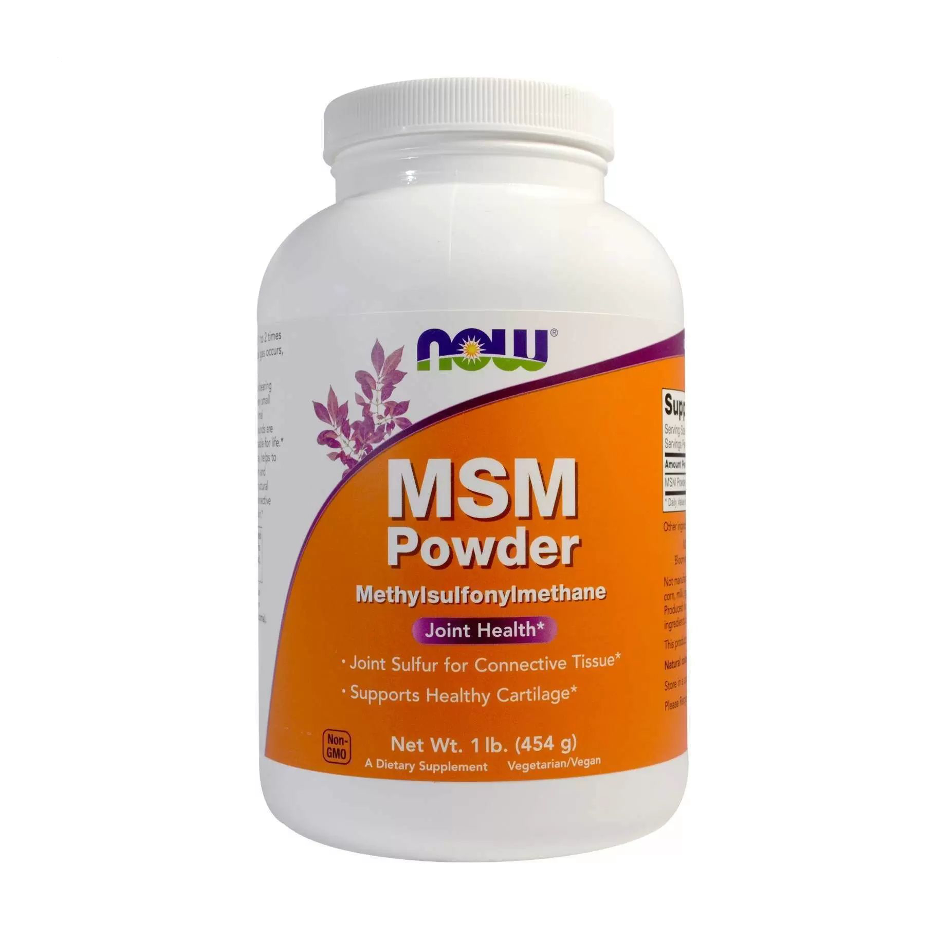 Метилсульфонілметан NOW foods MSM Powder в порошку, 454 г