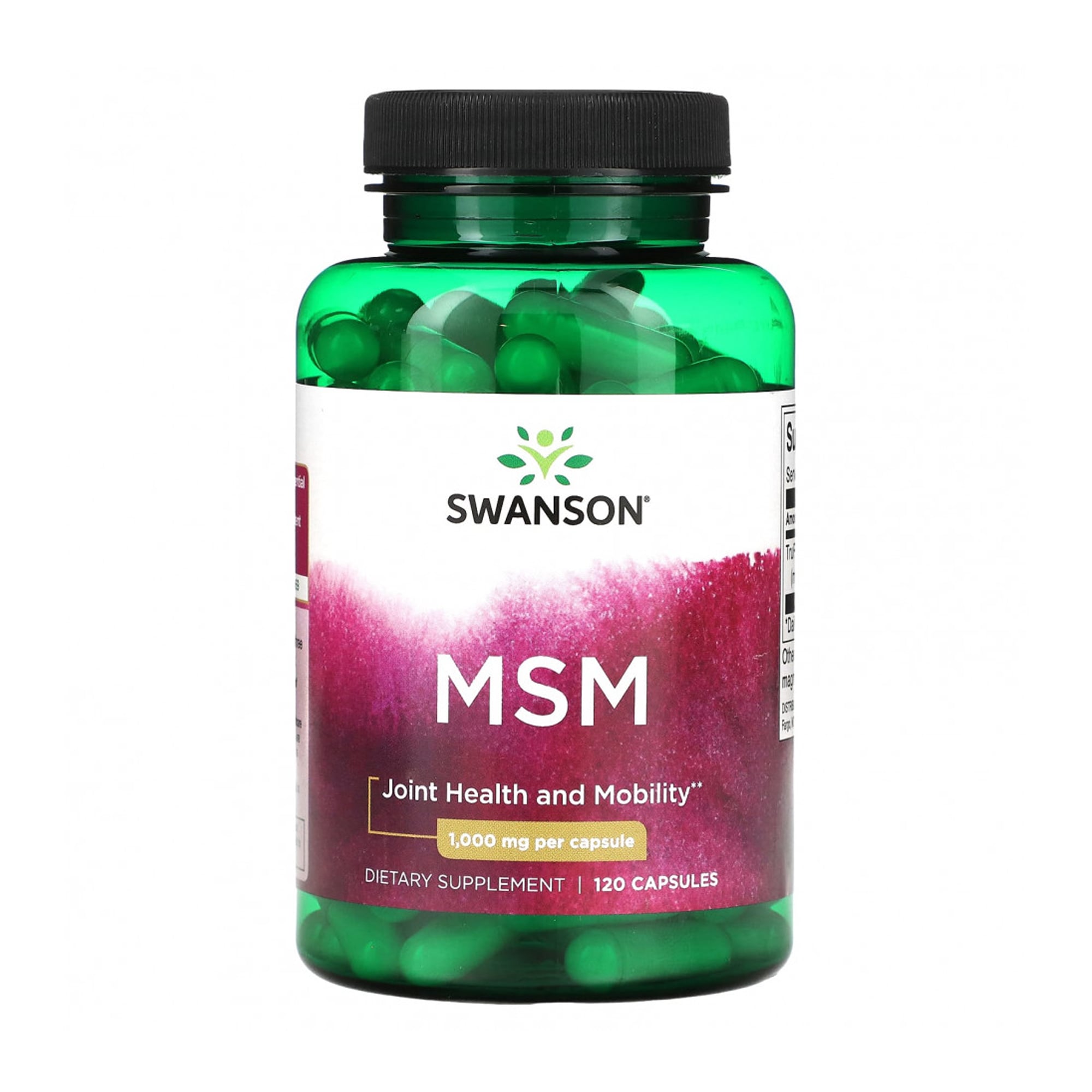 Метилсульфонілметан Swanson MSM 1000 мг, 120 капсул