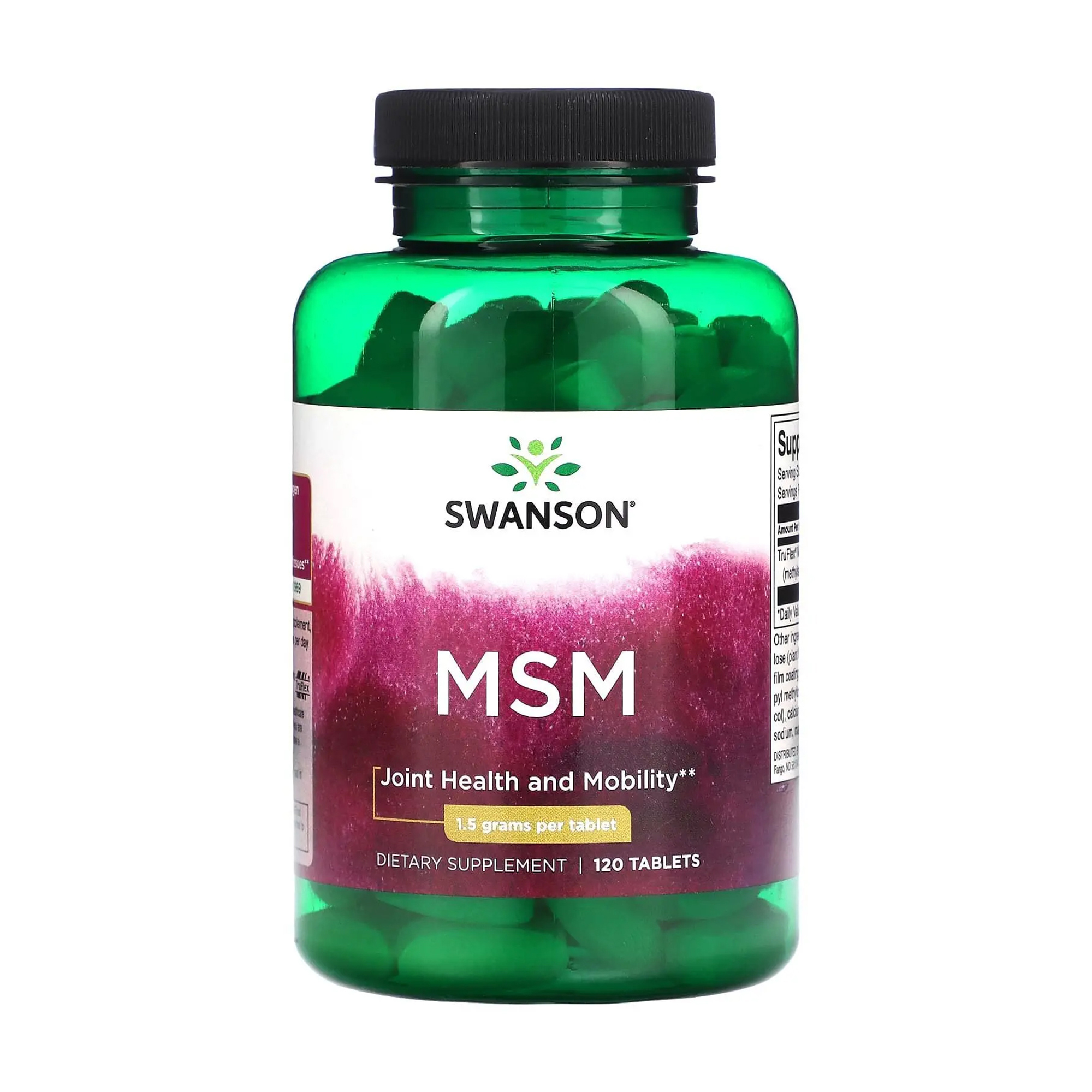 Метилсульфонілметан Swanson MSM 1500 мг, 120 таблеток