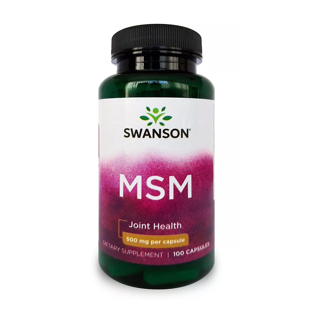 Метилсульфонілметан Swanson MSM, 500 мг, 100 капсул