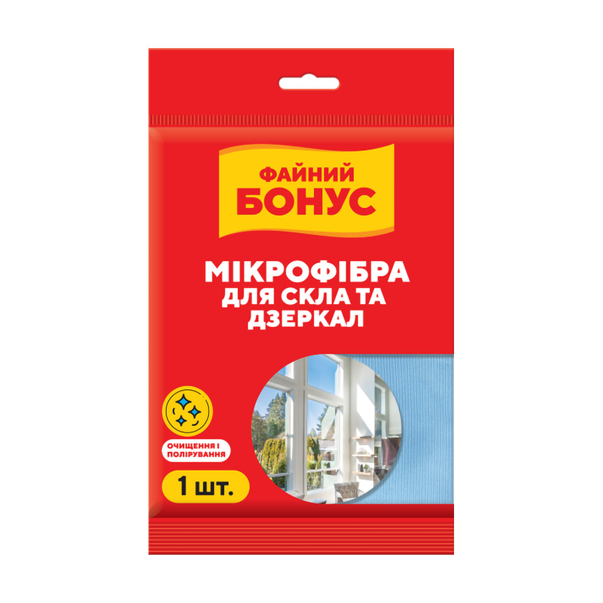 Мікрофібра для скла та дзеркал ФАЙНИЙ БОНУС, 1 шт
