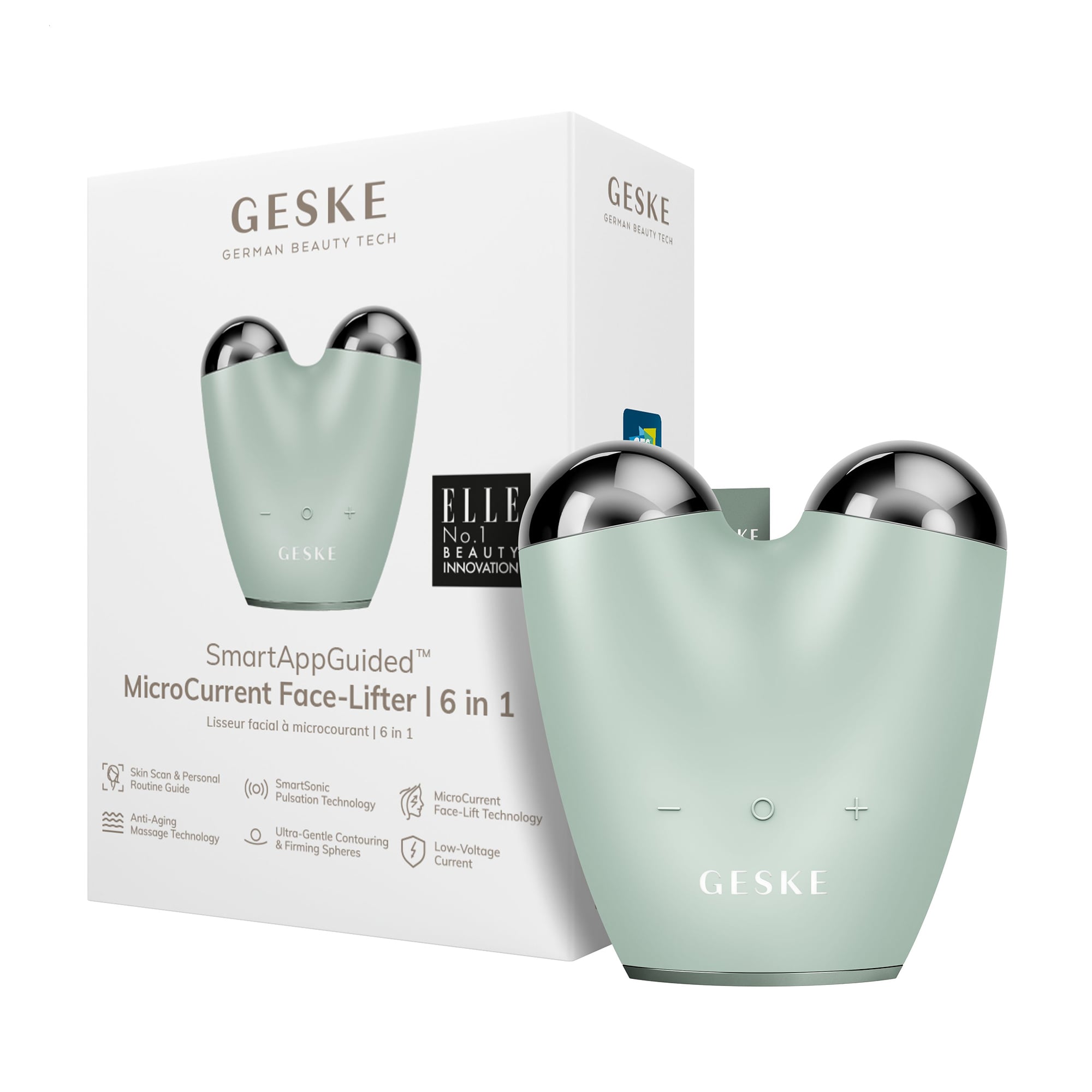Мікрострумовий масажер для обличчя 6 в 1 Geske MicroCurrent Face Lifter 6 In 1, Green (GK000015GN01)