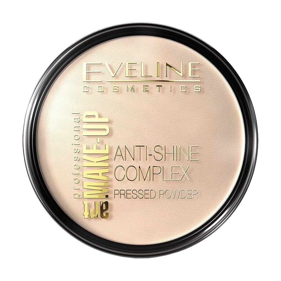 Мінеральна матувальна пудра Eveline Cosmetics Art Professional Make-Up Anti-Shine Complex Pressed Powder з шовком 31 Transparent, 14 г