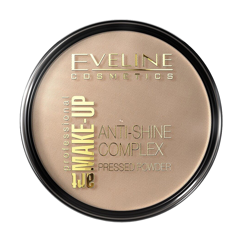 Мінеральна матувальна пудра Eveline Cosmetics Art Professional Make-Up Anti-Shine Complex Pressed Powder з шовком 35 Golden Beige, 14 г