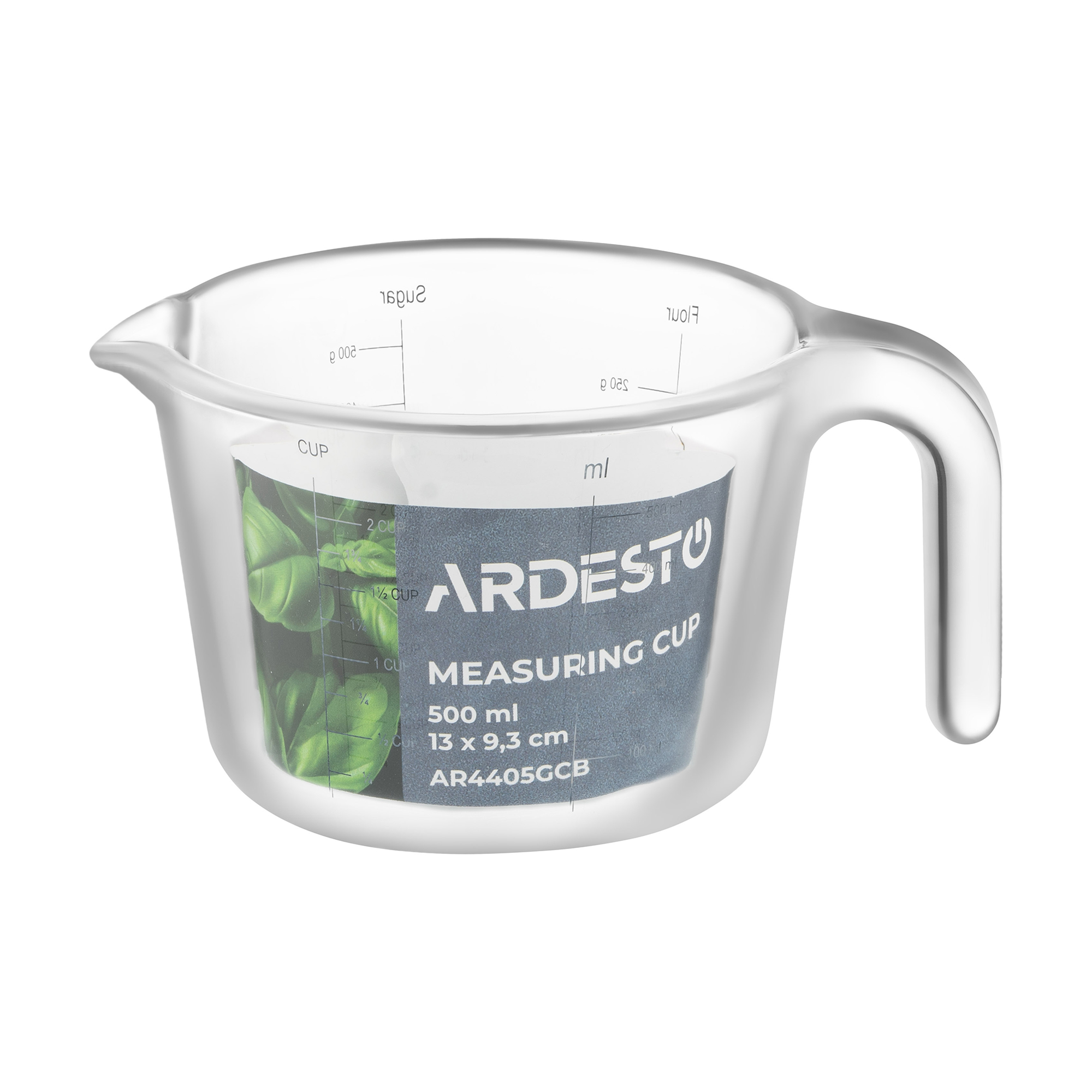 Мірна склянка Ardesto з боросилікатного скла, прозора, 500 мл (AR4405GCB)