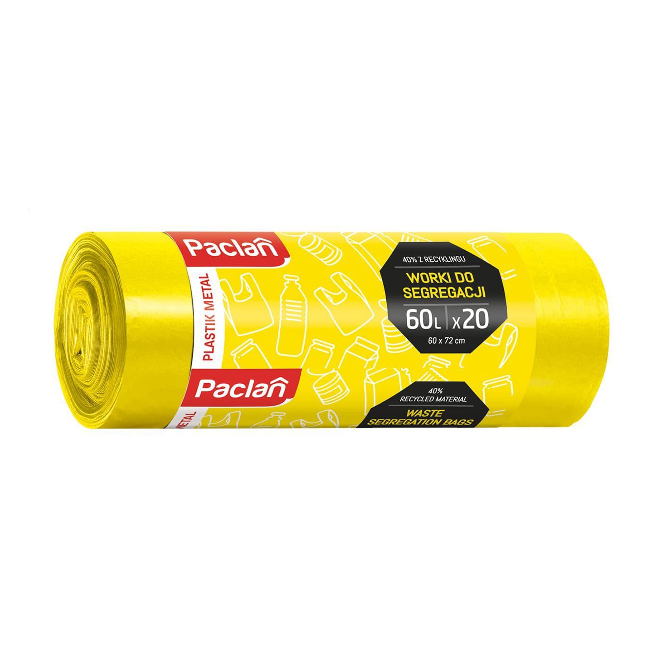 Мішки для сегрегації Paclan Пластик, 60 л, 60*72 см, 20 шт