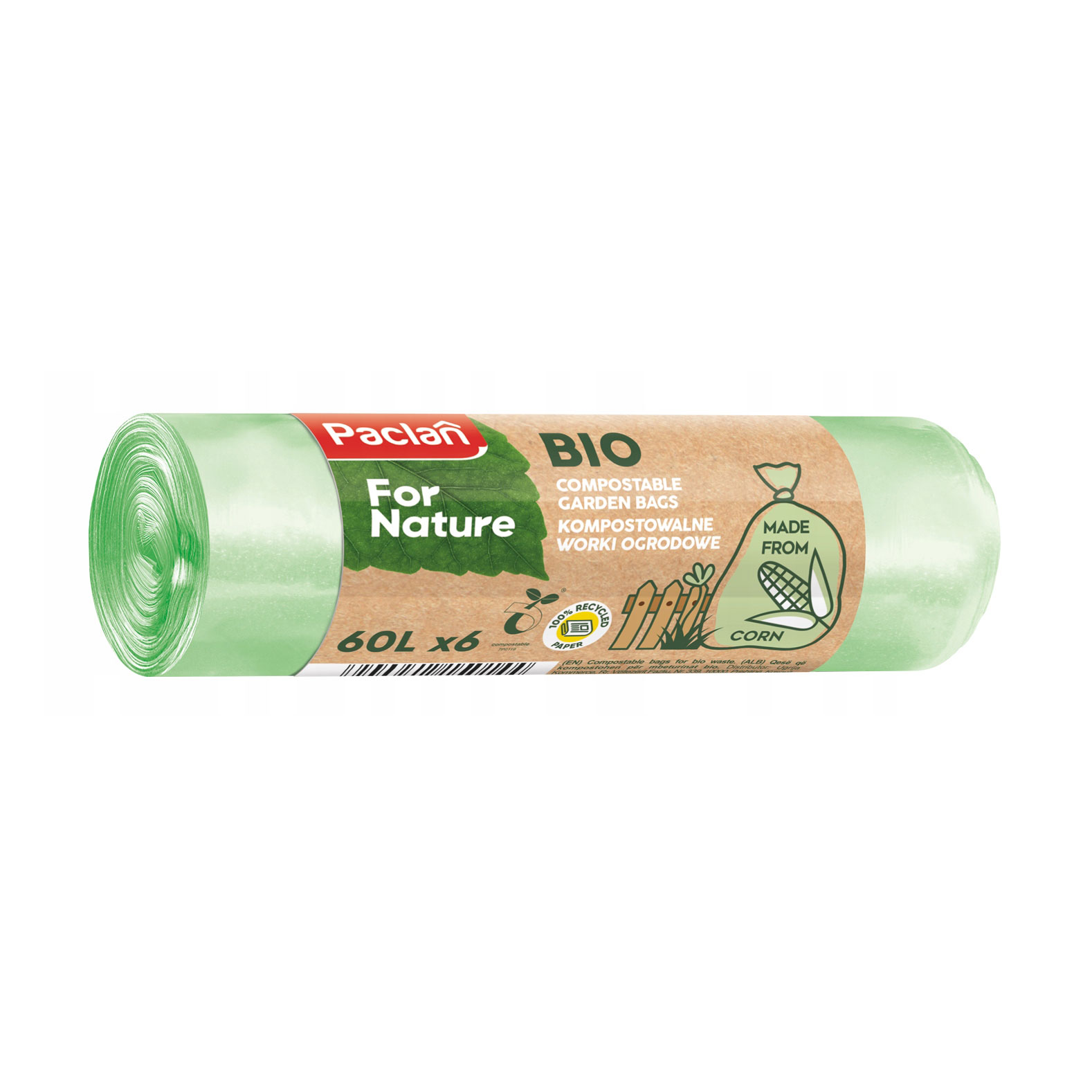 Мішки компостовані для сміття Paclan PFN-BIO 60 л, 6 шт