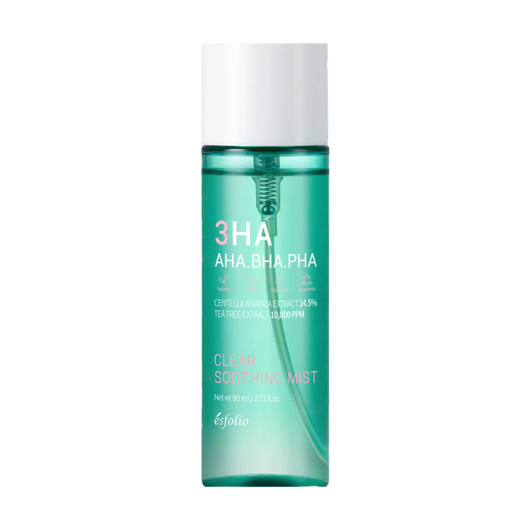 Міст для обличчя Esfolio 3HA Clear Soothing Mist з трьома видами кислот, 80 мл