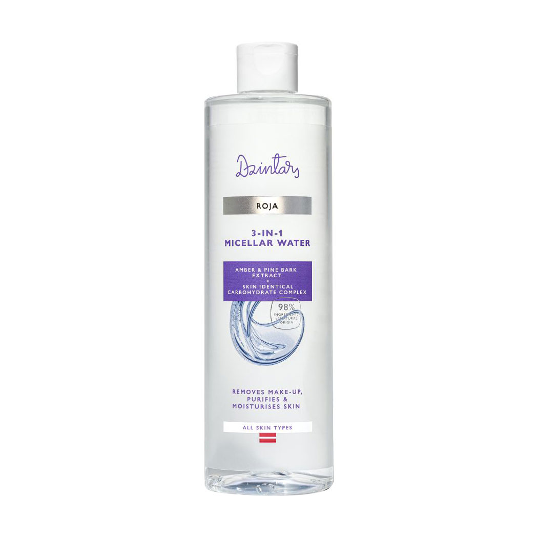 Міцелярна вода 3 в 1 Dzintars Roja 3-In-1 Micellar Water для всіх типів шкіри, з екстрактами бурштину та соснової кори, 400 мл