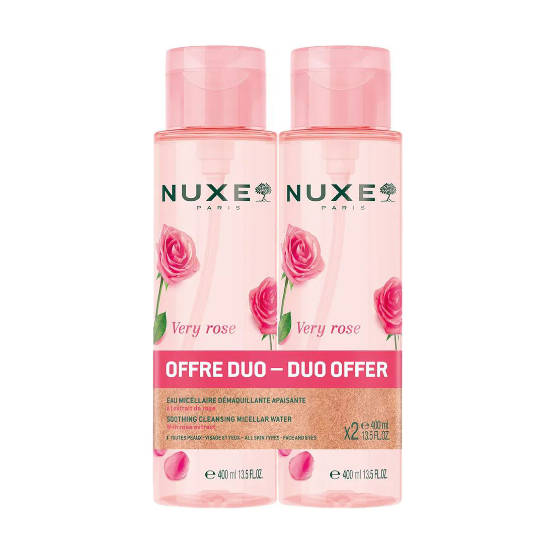 Міцелярна вода для обличчя Nuxe Very Rose, 2*400 мл