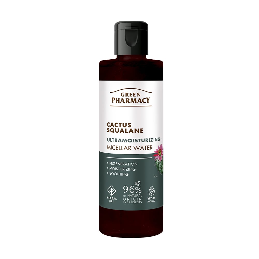 Міцелярна вода Green Pharmacy Micellar Water Кактус та сквалан, 200 мл