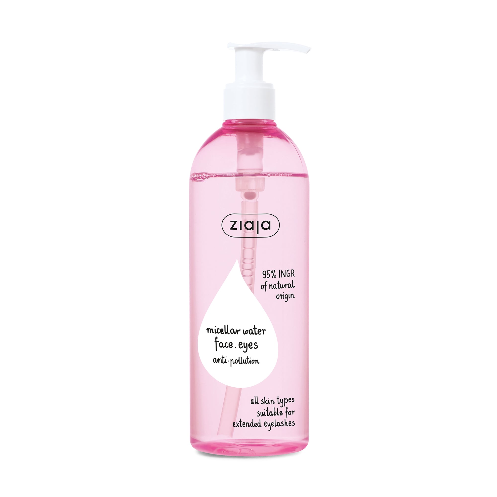 Міцелярна вода Ziaja Micellar Water для всіх типів шкіри обличчя, 390 мл