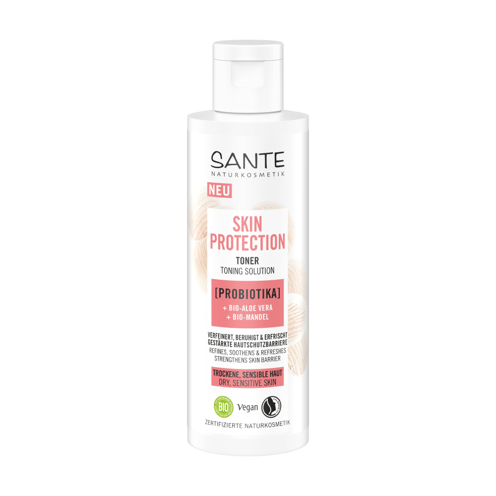 Міцелярний біотонік для обличчя Sante Skin Protection Toner для сухої та чутливої шкіри обличчя, з пробіотиками, 125 мл