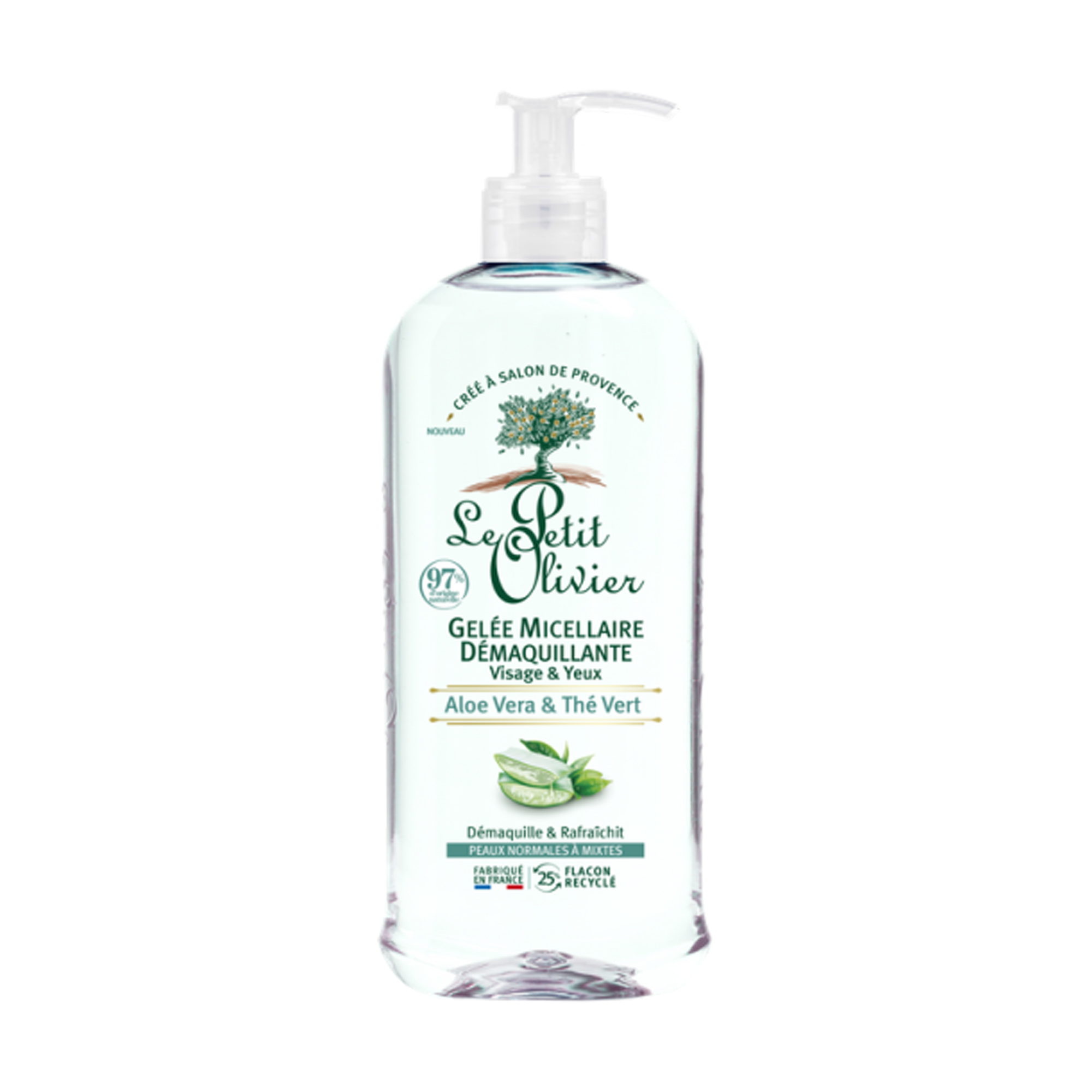 Міцелярний очищувальний гель для обличчя Le Petit Olivier Cleansing Micellar Gel з алое вера та зеленим чаєм, 150 мл