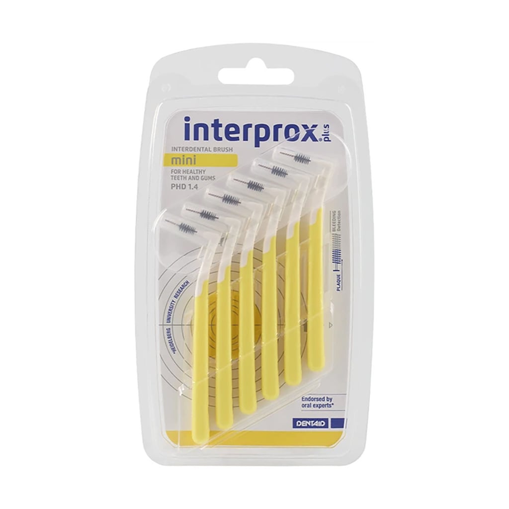 Міжзубні щітки Dentaid Interprox Plus 2G Mini, жовті, 1.4 мм, 6 шт