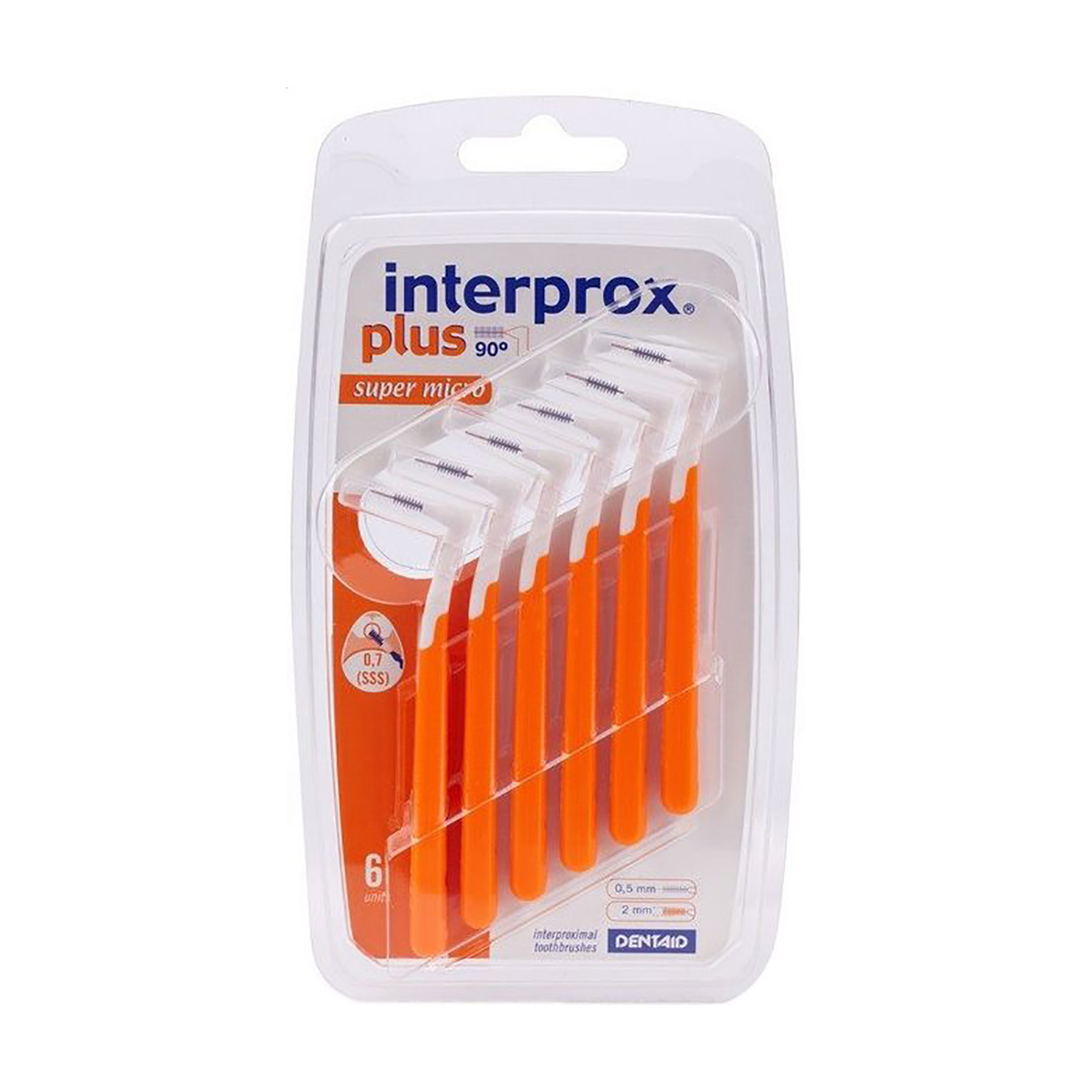 Міжзубні щітки Dentaid Interprox Plus Super Micro, помаранчеві, 0.7 мм, 6 шт
