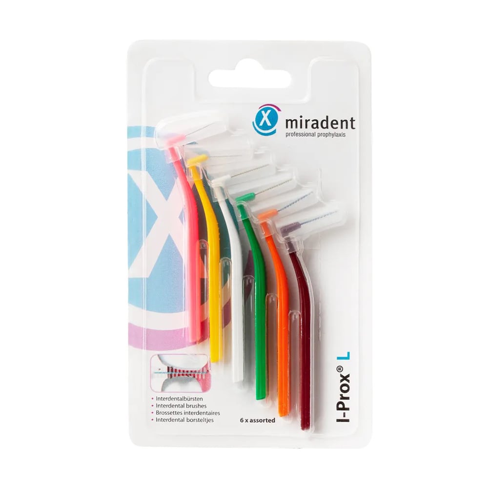 Міжзубні щітки Miradent I-Prox L Assorted, різнокольорові, 6 шт