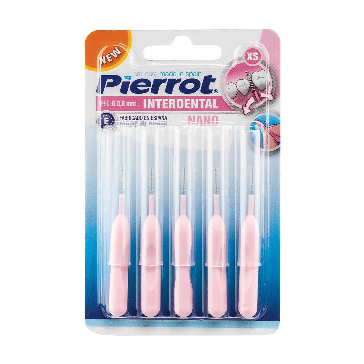 Міжзубні йоржики Pierrot Interdental Nano 0.8 мм, 5 шт