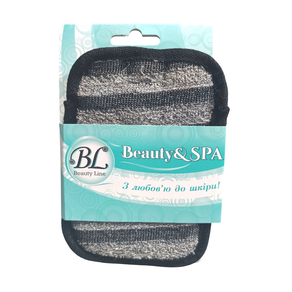Мочалка-мішечок Beauty Line Beauty &amp; SPA з поліестеру та вугілля (412257)