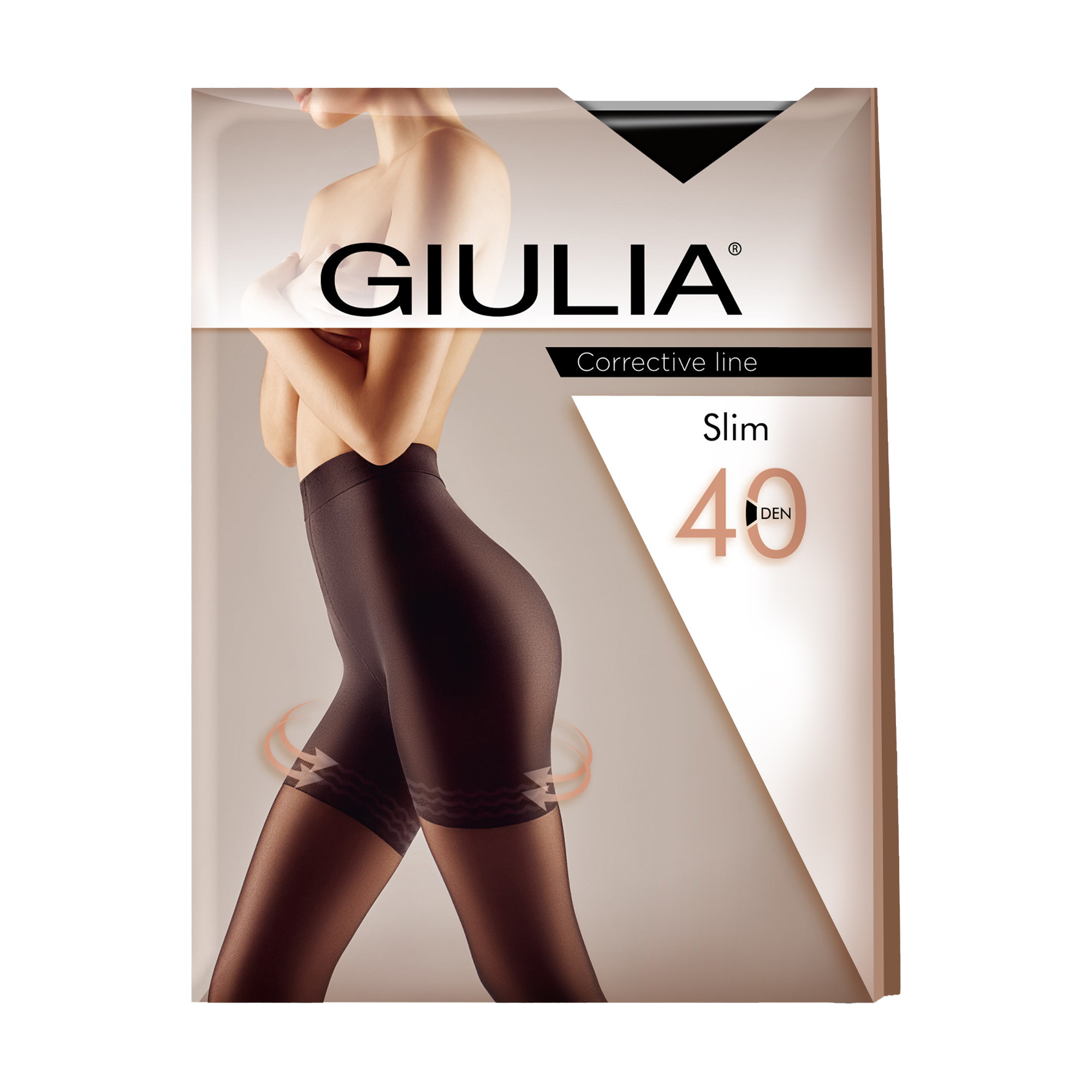 Моделювальні колготки жіночі Giulia Slim з підтягувальними шортиками, 40 DEN, Nero, розмір 3