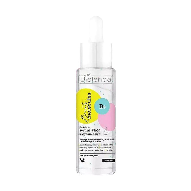 Молекулярна сироватка для обличчя Bielenda Beauty Molecules Serum Shot для проблемної шкіри, з ніацинамідом, 30 г