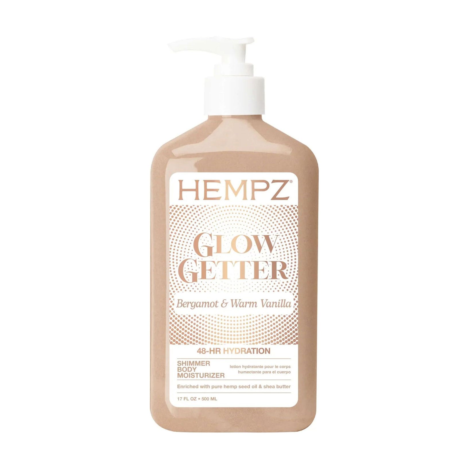 Молочко для тіла Hempz Glow Getter Bergamot &amp; Warm Vanilla Herbal Body Moisturizer з шимером, 500 мл