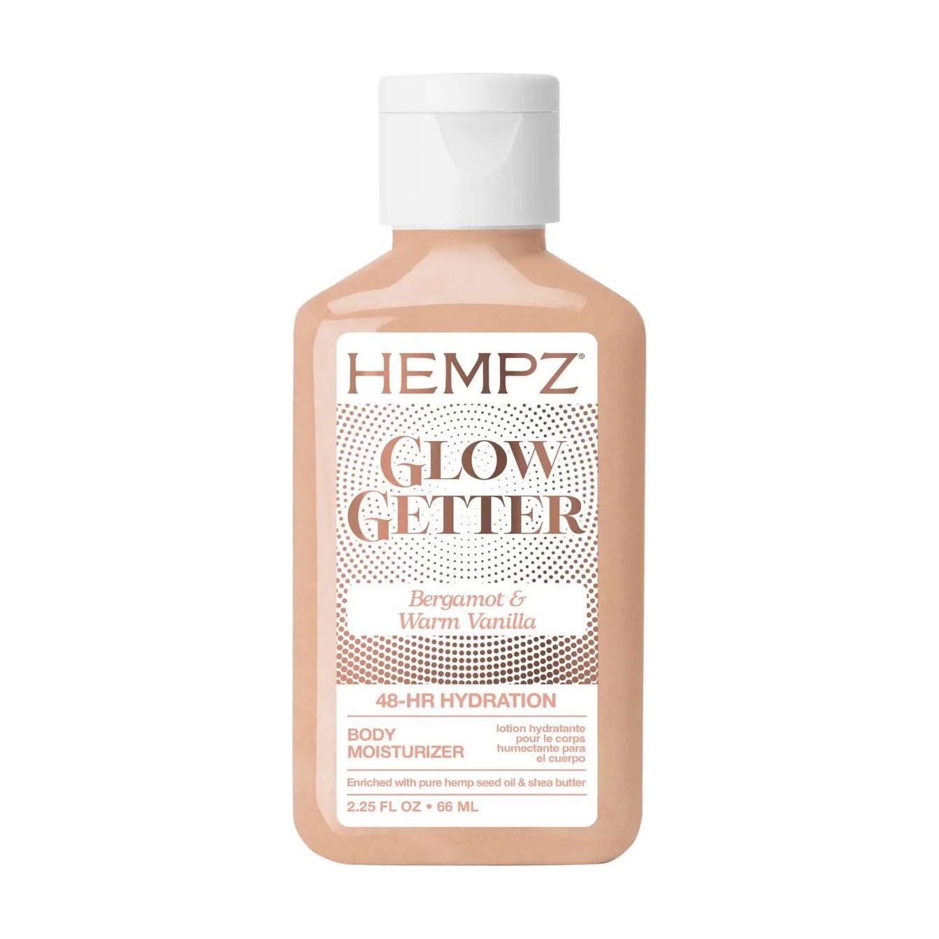 Молочко для тіла Hempz Glow Getter Bergamot &amp; Warm Vanilla Herbal Body Moisturizer з шимером, 66 мл