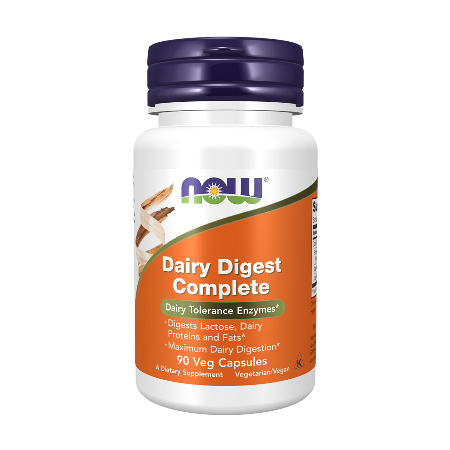 Молочні ферменти NOW foods Dairy Digest Complete, 90 вегетаріанських капсул