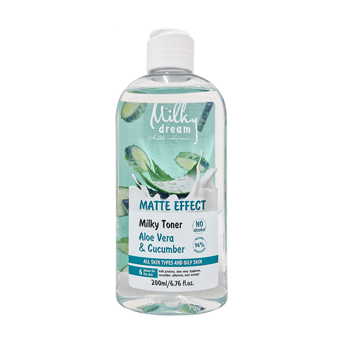 Молочний тонер для обличчя Milky Dream Matte Effect Milky Toner Aloe Vera &amp; Cucumber, 200 мл