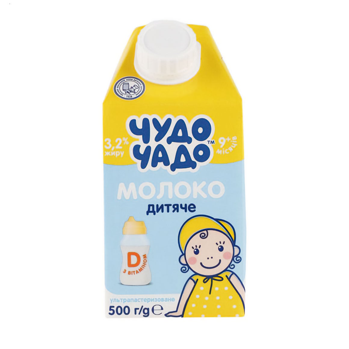 Молоко дитяче Чудо-Чадо ультрапастеризоване, 3.2% жиру, з вітаміном D, від 9 місяців, 500 г